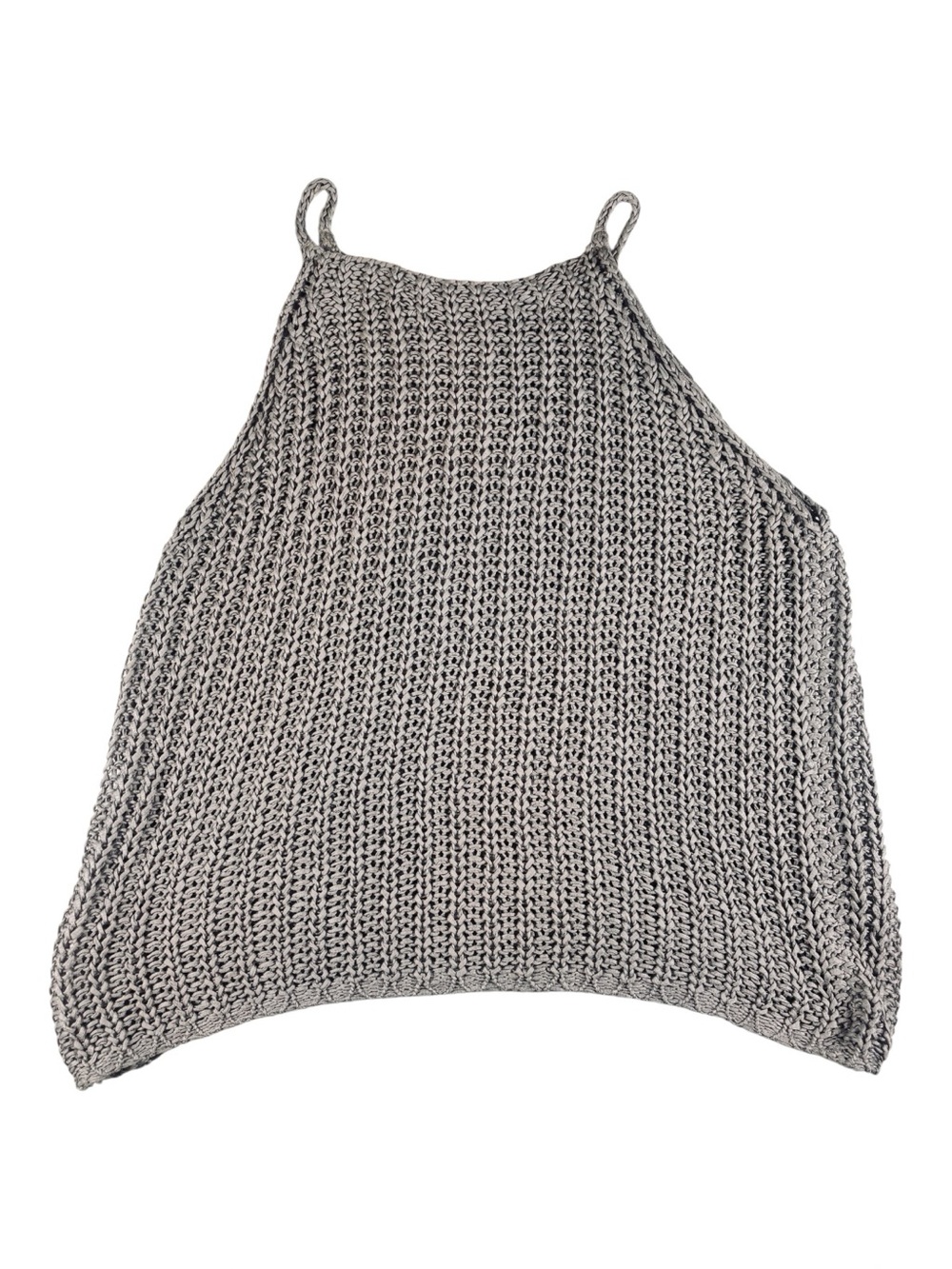 VTG Sisley Knit Tank Light Gray Size S Cotton Made in Italy naturalfibre